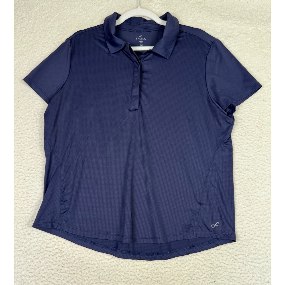 FREEFLY Polo Womens XL Blue Breathable Lightweight Moisture Wicking Quick Dry